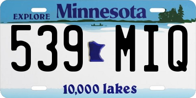 MN license plate 539MIQ