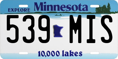 MN license plate 539MIS