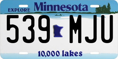MN license plate 539MJU