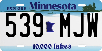 MN license plate 539MJW