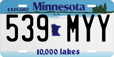 MN license plate 539MYY