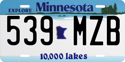 MN license plate 539MZB