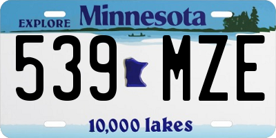 MN license plate 539MZE