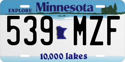 MN license plate 539MZF