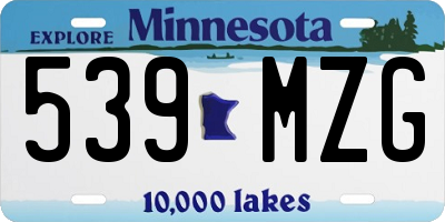 MN license plate 539MZG