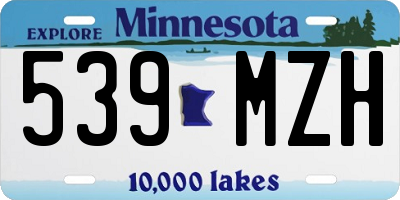 MN license plate 539MZH