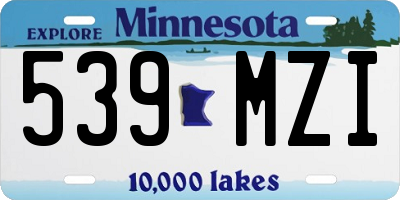 MN license plate 539MZI
