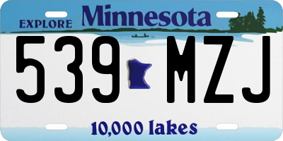MN license plate 539MZJ