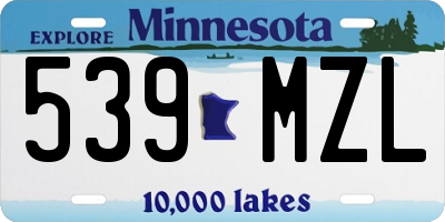 MN license plate 539MZL