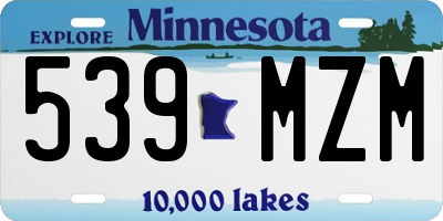 MN license plate 539MZM
