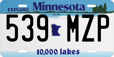 MN license plate 539MZP