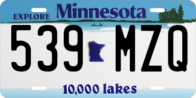 MN license plate 539MZQ