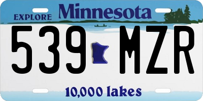 MN license plate 539MZR