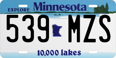 MN license plate 539MZS