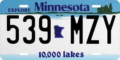 MN license plate 539MZY