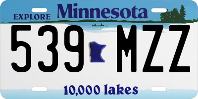 MN license plate 539MZZ