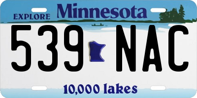 MN license plate 539NAC