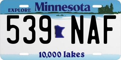 MN license plate 539NAF