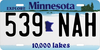 MN license plate 539NAH