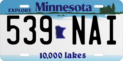 MN license plate 539NAI