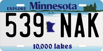 MN license plate 539NAK