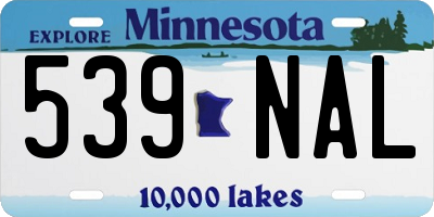 MN license plate 539NAL