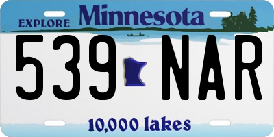 MN license plate 539NAR