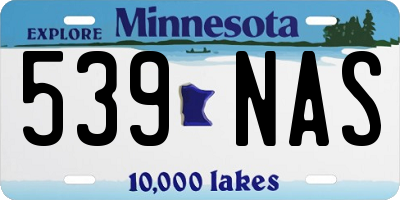 MN license plate 539NAS