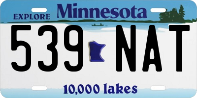 MN license plate 539NAT