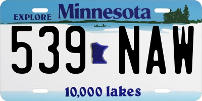 MN license plate 539NAW