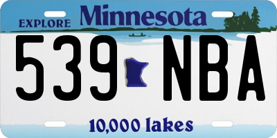 MN license plate 539NBA