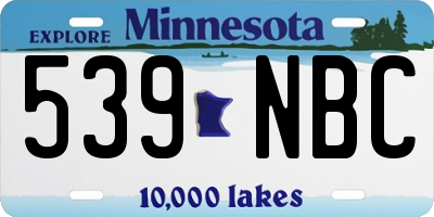 MN license plate 539NBC