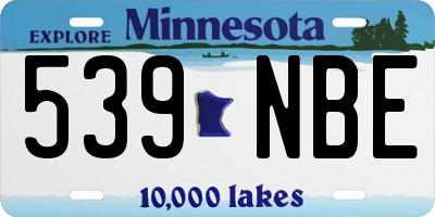 MN license plate 539NBE
