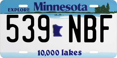MN license plate 539NBF