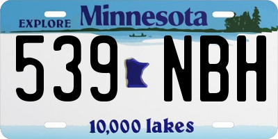 MN license plate 539NBH
