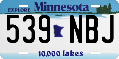 MN license plate 539NBJ