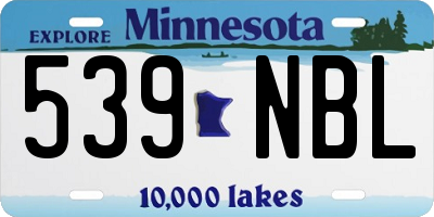 MN license plate 539NBL