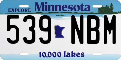 MN license plate 539NBM