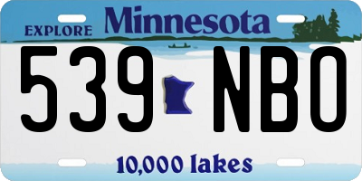 MN license plate 539NBO