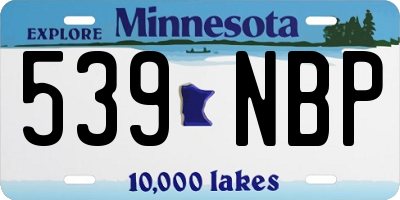 MN license plate 539NBP