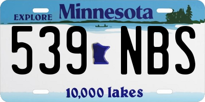 MN license plate 539NBS