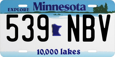 MN license plate 539NBV