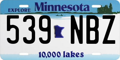 MN license plate 539NBZ