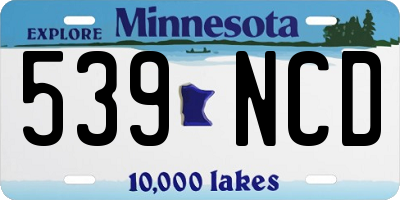MN license plate 539NCD