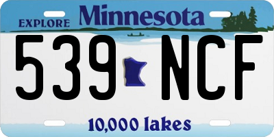 MN license plate 539NCF