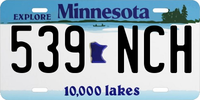 MN license plate 539NCH