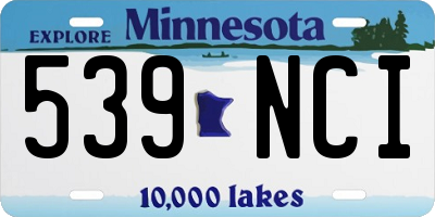 MN license plate 539NCI