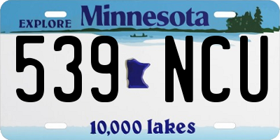 MN license plate 539NCU