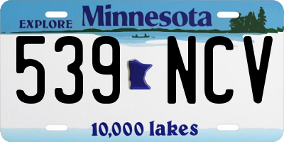 MN license plate 539NCV