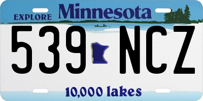 MN license plate 539NCZ